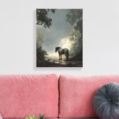 Enchanted Forest Horse Light Beam Art Canvas Afdruk (Insitu (Woonkamer))