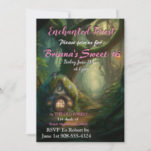 Enchanted Forest House Sweet 16 Uitnodiging