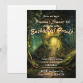 Enchanted Forest House Sweet 16 uitnodigingen (Voorkant / Achterkant)