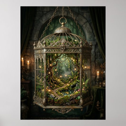 Enchanted Forest in Birdcage Poster (Voorkant)