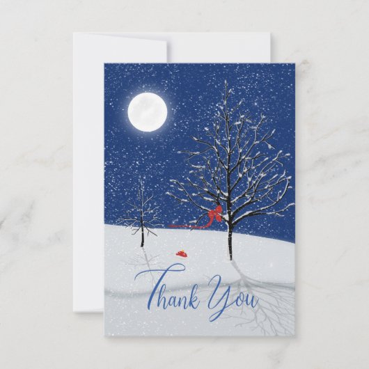 Enchanted Forest kerstavond bedankt kaart (Voorkant)
