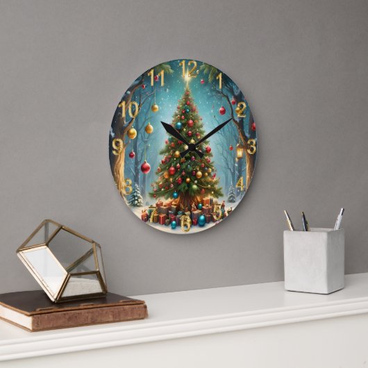 Enchanted Forest: Kerstboom met kerstballen Grote Klok (Kantoor)