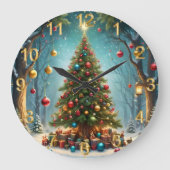 Enchanted Forest: Kerstboom met kerstballen Grote Klok (Voorkant)