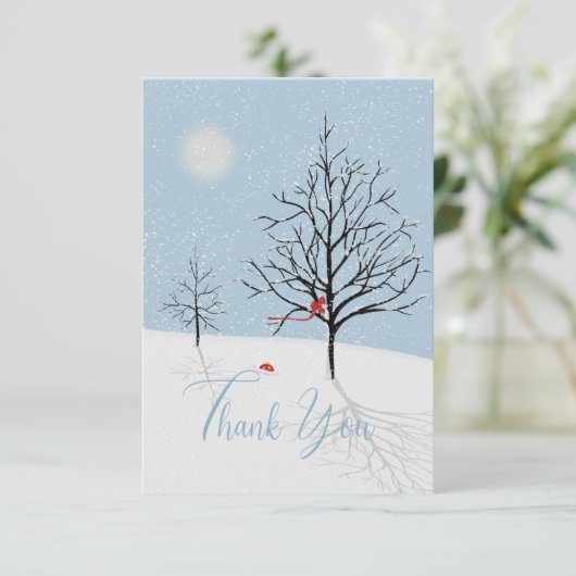 Enchanted Forest Kerstdag Bedankt Card (Staand voorkant)