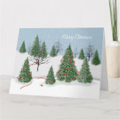 Enchanted Forest Kerstdag Kaart (Voorkant)