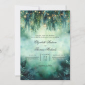 Enchanted Forest Lanterns Fairy Lights Wedding Kaart (Voorkant)