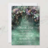 Enchanted Forest Lavendel Bruiloft Save the Date Kaart (Voorkant)
