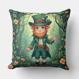 Enchanted Forest Leprechaun Luckyish Nursery Decor Kussen