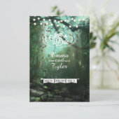 Enchanted Forest Lights Rustic Save the Date (Staand voorkant)