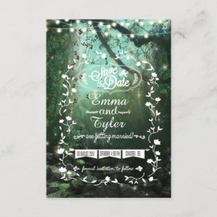 Enchanted Forest Lights Rustic Save the Date