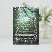 Enchanted Forest Lights Rustic Save the Date (Staand voorkant)