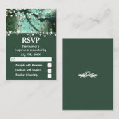 Enchanted Forest Lights rustieke bruiloft RSVP Informatiekaartje (Voorkant / Achterkant)