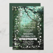 Enchanted Forest Lights rustieke bruiloft uitnodig Kaart (Voorkant / Achterkant)