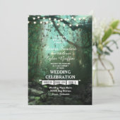 Enchanted Forest Lights rustieke bruiloft uitnodig Kaart (Staand voorkant)