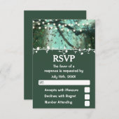 Enchanted Forest Lights rustieke RSVP (Voorkant / Achterkant)
