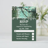 Enchanted Forest Lights rustieke RSVP Kaartje (Staand voorkant)