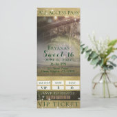 Enchanted Forest Lights VIP Sweet 16 Feestticket Kaart (Staand voorkant)