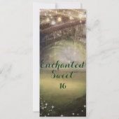 Enchanted Forest Lights VIP Sweet 16 Feestticket Kaart (Achterkant)