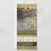 Enchanted Forest Lights VIP Sweet 16 Feestticket Kaart (Voorkant)