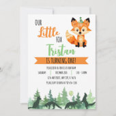 Enchanted Forest: Little Fox verjaardagsuitnodigin Kaart (Voorkant)