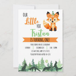 Enchanted Forest: Little Fox verjaardagsuitnodigin Kaart