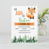 Enchanted Forest: Little Fox verjaardagsuitnodigin Kaart (Staand voorkant)