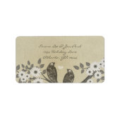 Enchanted Forest Love Bird Wedding Etiket (Voorkant)