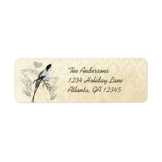 Enchanted Forest Love Bird Wedding Etiket (Voorkant)