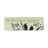 Enchanted Forest Love Bird Wedding Etiket (Voorkant)