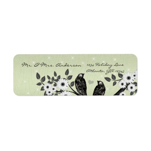 Enchanted Forest Love Bird Wedding Etiket (Voorkant)