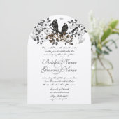Enchanted Forest Love Bird Wedding Kaart (Staand voorkant)