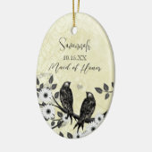 Enchanted Forest Love Bird Wedding Keramisch Ornament (Links)