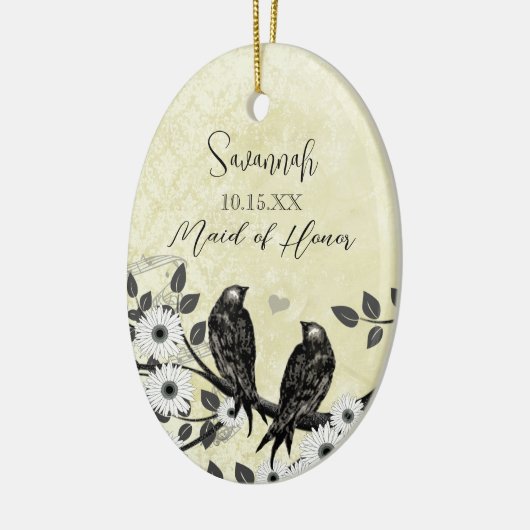 Enchanted Forest Love Bird Wedding Keramisch Ornament (Links)