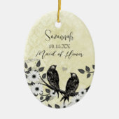 Enchanted Forest Love Bird Wedding Keramisch Ornament (Voorkant)