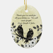 Enchanted Forest Love Bird Wedding Keramisch Ornament (Achterkant)