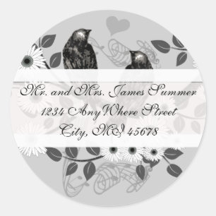 Enchanted Forest Love Bird Wedding Ronde Sticker
