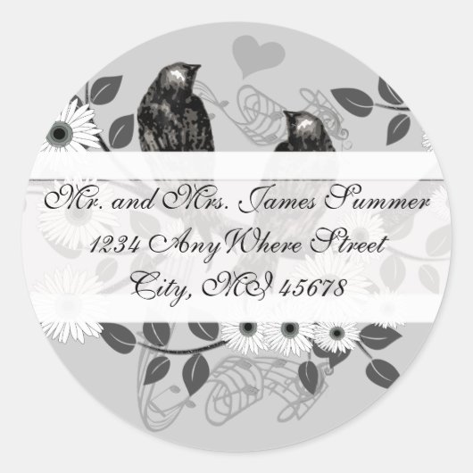 Enchanted Forest Love Bird Wedding Ronde Sticker (Voorkant)
