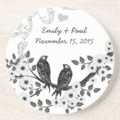 Enchanted Forest Love Bird Wedding Zandsteen Onderzetter (Voorkant)
