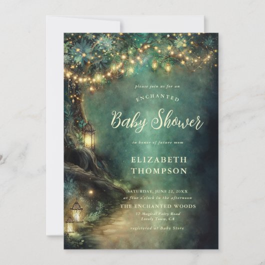 Enchanted Forest Magic Lanterns Sprookjesachtig Ba Kaart (Voorkant)