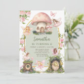Enchanted Forest Magical Fairy Birthday Invitation Kaart (Staand voorkant)