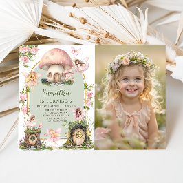 Enchanted Forest Magical Fairy Birthday Photo Kaart