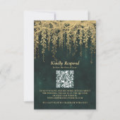 Enchanted Forest Magical Gold Vine Wedding QR RSVP (Voorkant)