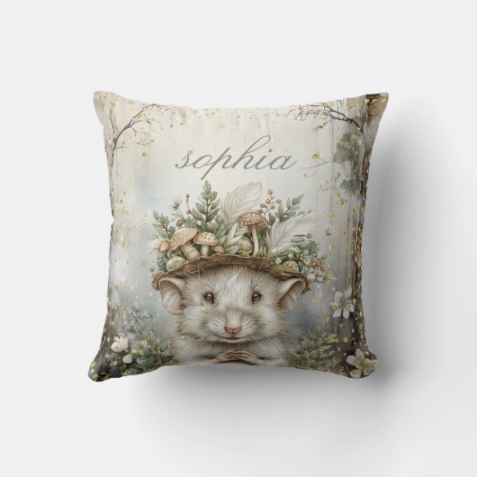 Enchanted Forest magische muis gepersonaliseerd Kussen (Achterkant)