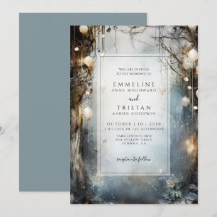 Enchanted Forest Mist Fantasy Bruiloft uitnodiging