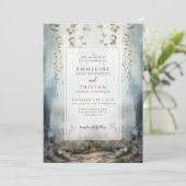 Enchanted Forest Mist Fantasy Bruiloft uitnodiging (Staand voorkant)
