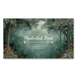 Enchanted Forest Misty Teal Green Painterly Magnetisch Visitekaartje