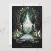 Enchanted Forest Moody Dramatische Fotobruiloft Save The Date (Voorkant)