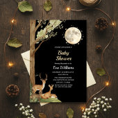 Enchanted Forest Moonlight Deer Baby Shower Kaart