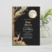 Enchanted Forest Moonlight Deer Baby Shower  Kaart (Staand voorkant)