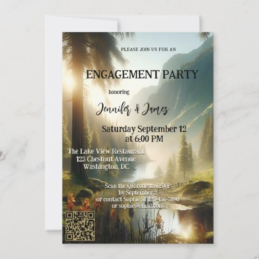 Enchanted Forest Mountains Foto Verloving Kaart (Voorkant)